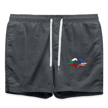 Bulgarien USA Herzform mit Hände used - Badeshorts - Anthrazit - Vorne - AI Model Male 185 light (185cm)