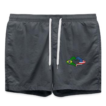 Forme de coeur du Brésil USA avec les mains utilisées - Short de bain - charbon - Devant - AI Model Male 185 light (185cm)