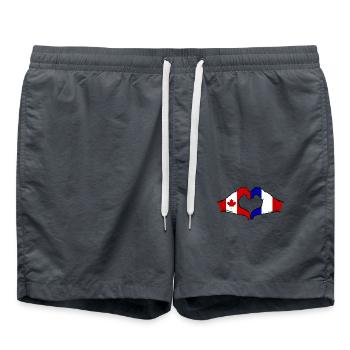 Forme de coeur Canada France avec les mains - Short de bain - charbon - Devant - AI Model Male 185 light (185cm)