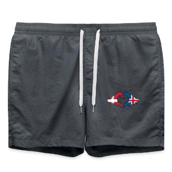 Danemark Islande forme de coeur avec des mains utilisées - Short de bain - charbon - Devant - AI Model Male 185 light (185cm)