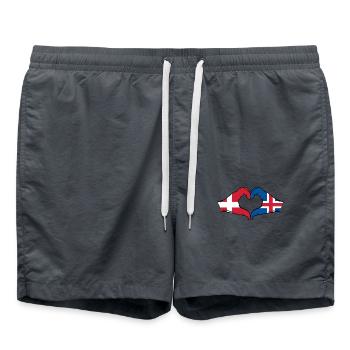 Danemark Islande forme de coeur avec les mains - Short de bain - charbon - Devant - AI Model Male 185 light (185cm)