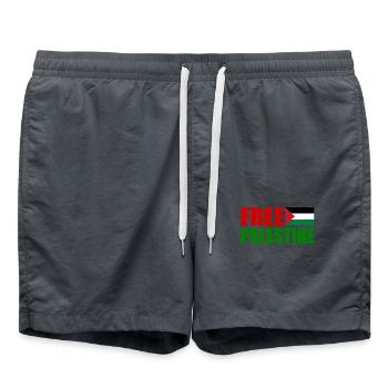 Free palestine - Badeshorts - Anthrazit - Vorne - AI Model Male 185 light (185cm)
