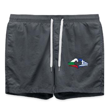 Bulgarien Griechenland Flagge Hände Herzform - Badeshorts - Anthrazit - Vorne - AI Model Male 185 light (185cm)