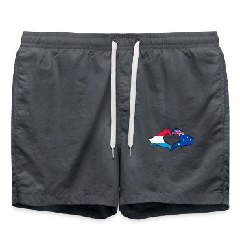 Drapeau du Luxembourg Australie en forme de coeur - Short de bain - charbon - Devant - AI Model Male 185 light (185cm)