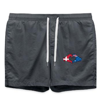 Denmark Australia Flag Heart Shape - Swim Trunks - anthracite - Front - AI Model Male 185 light (185cm)