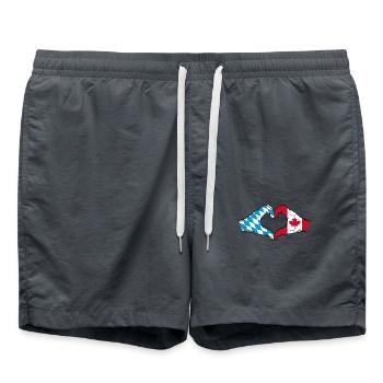 Bayern Kanada Flagge Hände Herzform used - Badeshorts - Anthrazit - Vorne - AI Model Male 185 light (185cm)