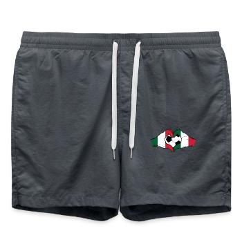 Italy Football Flag Hands Heart Shape Used - Swim Trunks - anthracite - Front - AI Model Male 185 light (185cm)