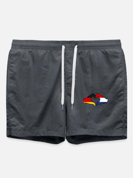 Deutschland Holland Flagge Hände Herzform - Badeshorts - Anthrazit