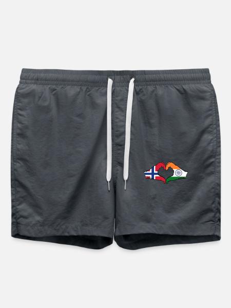 Norwegen Indien Hände Herzform - Badeshorts - Anthrazit