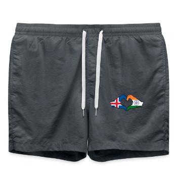 Iceland India hands heart shape - Swim Trunks - anthracite - Front - AI Model Male 185 light (185cm)