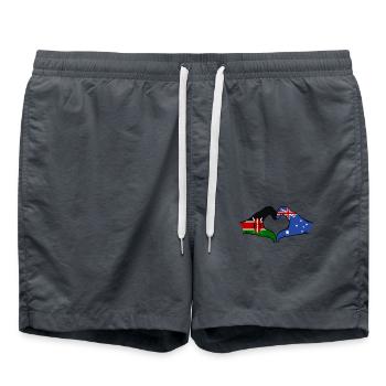 Kenia Australien Hände Herzform - Badeshorts - Anthrazit - Vorne - AI Model Male 185 light (185cm)