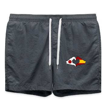 Japon Espagne mains en forme de coeur - Short de bain - charbon - Devant - AI Model Male 185 light (185cm)