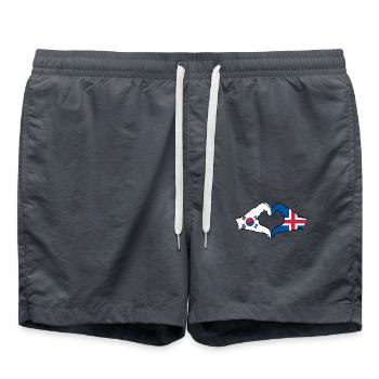 South Korea Iceland Hands Heart Shape - Swim Trunks - anthracite - Front - AI Model Male 185 light (185cm)
