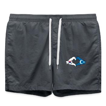 South Korea Uyghur hands heart shape - Swim Trunks - anthracite - Front - AI Model Male 185 light (185cm)