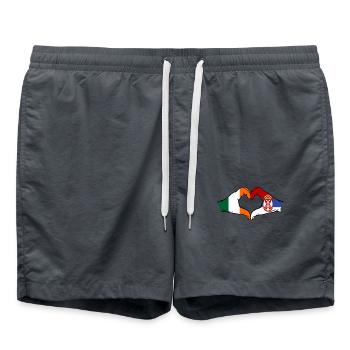 Irlande Serbie Mains Forme Coeur - Short de bain - charbon - Devant - AI Model Male 185 light (185cm)