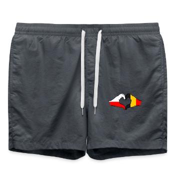 Pologne Belgique drapeau coeur - Short de bain - charbon - Devant - AI Model Male 185 light (185cm)
