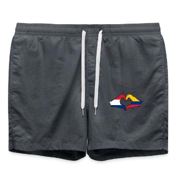 Hollande Colombie Drapeau Mains Coeur Forme - Short de bain - charbon - Devant - AI Model Male 185 light (185cm)