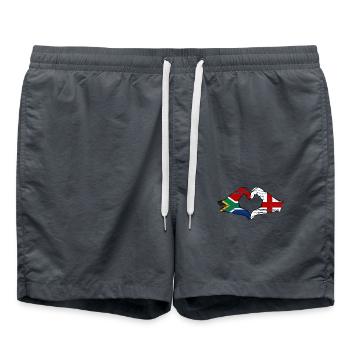 Afrique du Sud Angleterre drapeau mains forme de coeur utilisé - Short de bain - charbon - Devant - AI Model Male 185 light (185cm)
