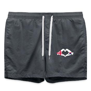 Géorgie Corée du Sud Drapeau Mains Coeur Forme - Short de bain - charbon - Devant - AI Model Male 185 light (185cm)