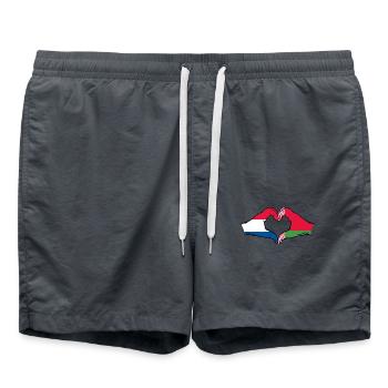 Holland Belarus Flagge Hände Herzform - Badeshorts - Anthrazit - Vorne - AI Model Male 185 light (185cm)