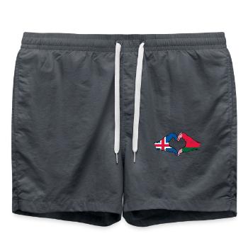 Island Belarus Flagge Hände Herzform used - Badeshorts - Anthrazit - Vorne - AI Model Male 185 light (185cm)