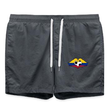 Colombie drapeau football mains forme de coeur - Short de bain - charbon - Devant - AI Model Male 185 light (185cm)
