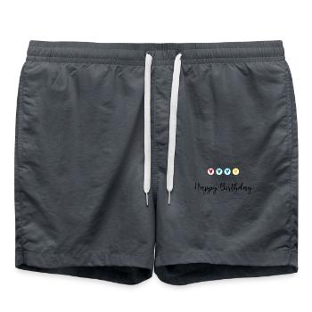 ALLES GUTE ZUM GEBURTSTAG. ALLES GUTE ZUM GEBURTSTAG. JAHRESTAG. - Badeshorts - Anthrazit - Vorne - AI Model Male 185 light (185cm)