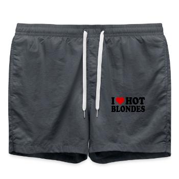 I love hot blondes - Badeshorts - Anthrazit - Vorne - AI Model Male 185 light (185cm)