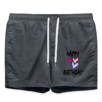 HAPPY BIRTHDAY. HAPPY BIRTHDAY. BIRTHDAY. - Swim Trunks - anthracite - Front - AI Model Male 185 light (185cm)
