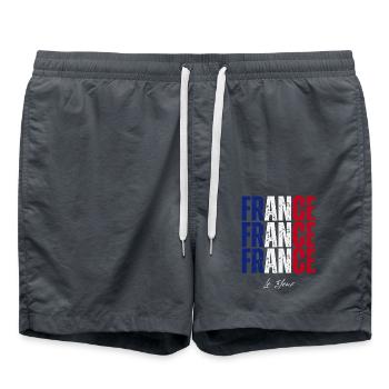 Flag of France, French pride - Swim Trunks - anthracite - Front - AI Model Male 185 light (185cm)