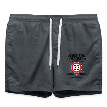 33. Geburtstag Schonend Behandeln Oldtimer Ist 33 - Badeshorts - Anthrazit - Vorne - AI Model Male 185 light (185cm)