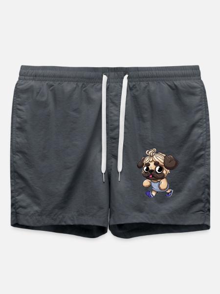 Sportlicher Mops: Fit und aktiv unterwegs - Badeshorts - Anthrazit