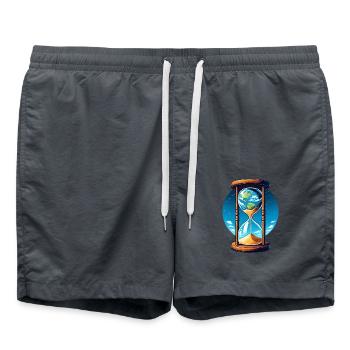 Sanduhr Erde Afrika Zeit Erderwärmung - Badeshorts - Anthrazit - Vorne - AI Model Male 185 light (185cm)