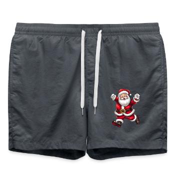 Christmas Santa Claus with hat and beard - Swim Trunks - anthracite - Front - AI Model Male 185 light (185cm)