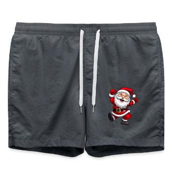 Festive funny Santa Claus dances joyfully - Swim Trunks - anthracite - Front - AI Model Male 185 light (185cm)