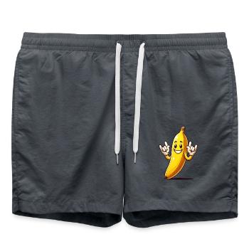 Chemise de style comique banane drôle pour la nourriture aux fruits - Short de bain - charbon - Devant - AI Model Male 185 light (185cm)