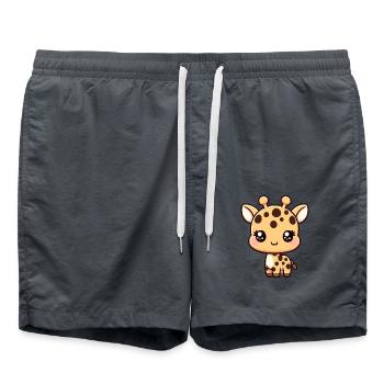 Kawaii Baby Giraffe Grafik Niedliche Giraffe - Badeshorts - Anthrazit - Vorne - AI Model Male 185 light (185cm)