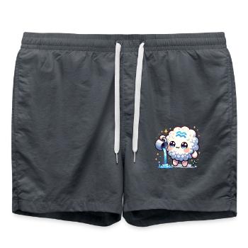 Wassermann Sternzeichen Kawaii Charakter Geburtstag - Badeshorts - Anthrazit - Vorne - AI Model Male 185 light (185cm)