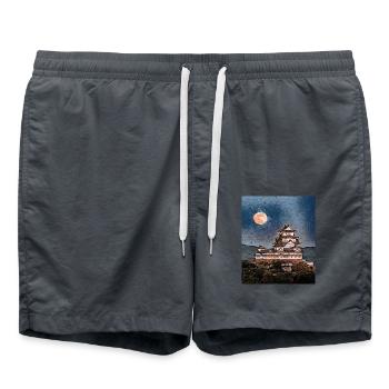 Château de Himeji, Japon - Short de bain - charbon - Devant - AI Model Male 185 light (185cm)