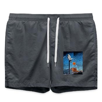 Cerceaux au clair de lune : une nuit d’échos silencieux - Short de bain - charbon - Devant - AI Model Male 185 light (185cm)