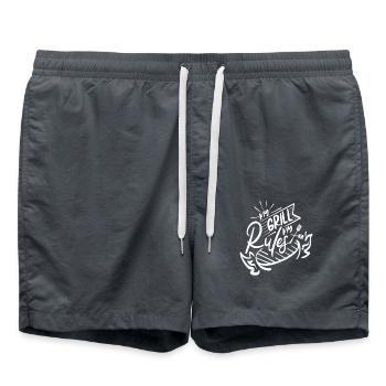 Mein Grill, meine Regeln - Badeshorts - Anthrazit - Vorne - AI Model Male 185 light (185cm)