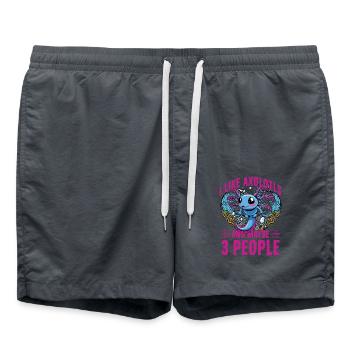 J’aime les axolotls et peut-être 3 personnes - Short de bain - charbon - Devant - AI Model Male 185 light (185cm)