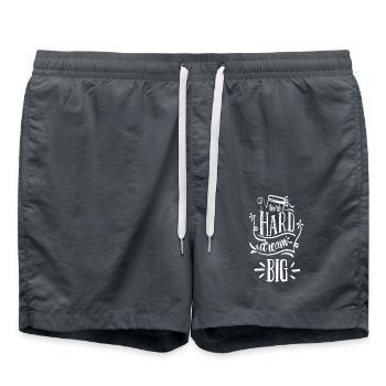 Arbeite hart, Träume groß - Badeshorts - Anthrazit - Vorne - AI Model Male 185 light (185cm)