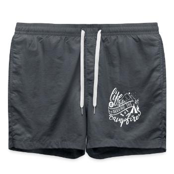 Life is better around the Campfire - Swim Trunks - anthracite - Front - AI Model Male 185 light (185cm)