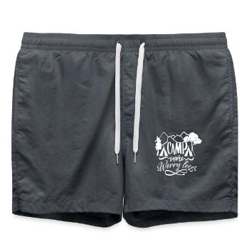 Camp more, worry less - Swim Trunks - anthracite - Front - AI Model Male 185 light (185cm)