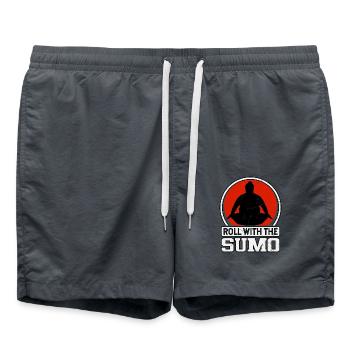 Roll with the Sumo - Swim Trunks - anthracite - Front - AI Model Male 185 light (185cm)
