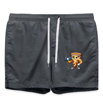 Pizza musculaire pendant la musculation - Short de bain - charbon - Devant - AI Model Male 185 light (185cm)