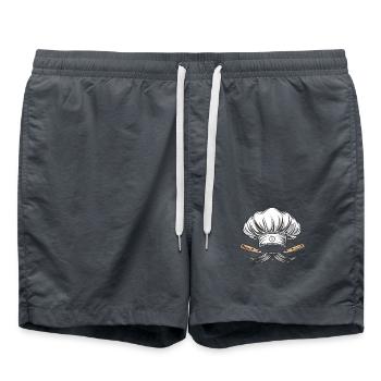 Toque de chef avec couteaux et moustache - Short de bain - charbon - Devant - AI Model Male 185 light (185cm)