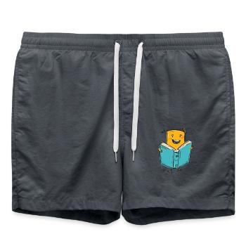 Reading pleasure for book lovers - Swim Trunks - anthracite - Front - AI Model Male 185 light (185cm)