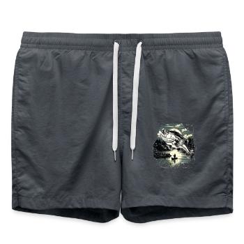 Barsch-Fisch - Badeshorts - Anthrazit - Vorne - AI Model Male 185 light (185cm)